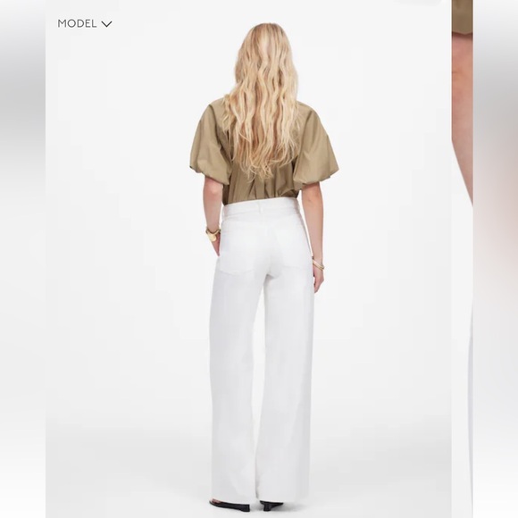 NWT Madewell Superwide-Leg Jeans: Airy Denim Edition Tile White - 30 - Picture 4 of 6